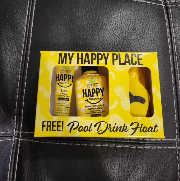 NWOT Hempz Gift Set My Happy Place Free Pool Drink Float - Picture 1 of 2